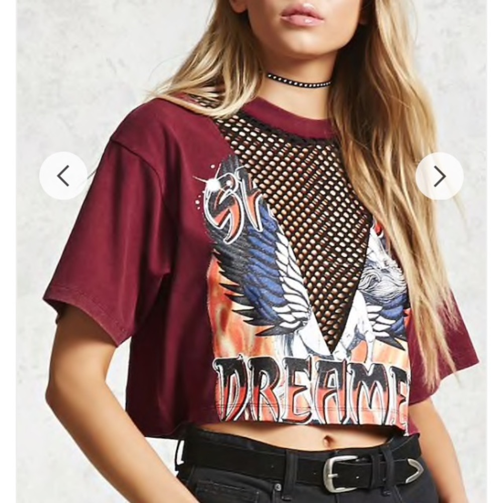 ISO forever 21 unicorn graphic net panel top